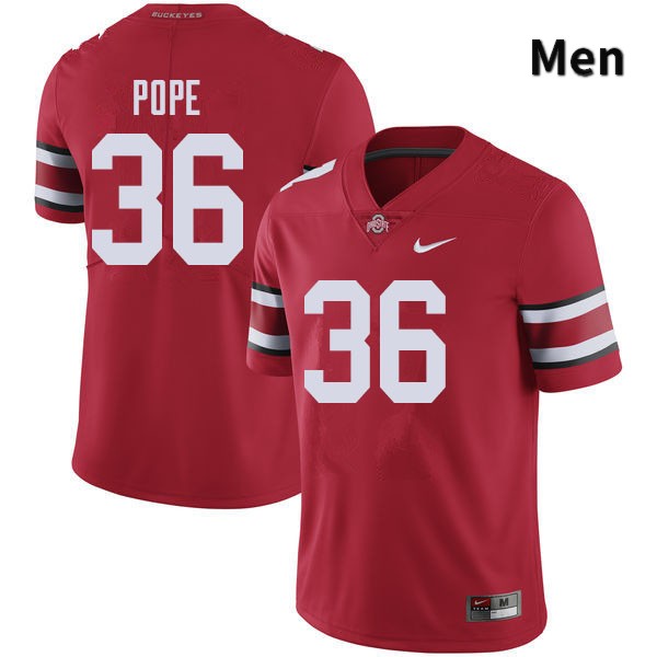 Ohio State Buckeyes K'Vaughan Pope Men's #36 Red Authentic Stitched College Football Jersey